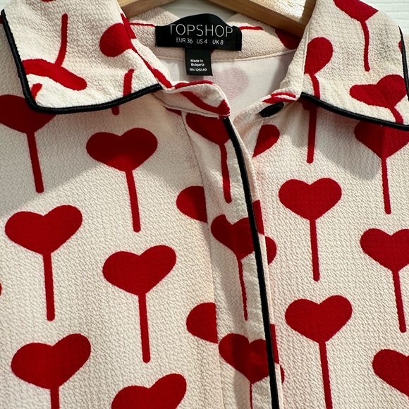 Top shop Red Heart dress with black piping - Picture 10 of 12